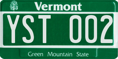 VT license plate YST002