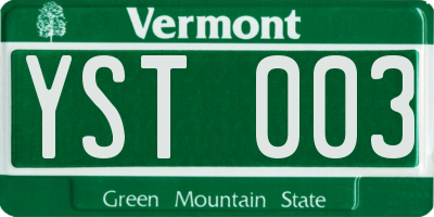 VT license plate YST003