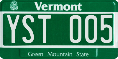 VT license plate YST005