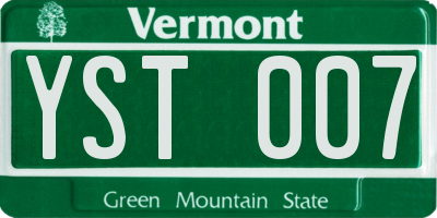 VT license plate YST007
