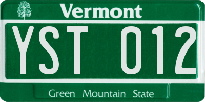 VT license plate YST012