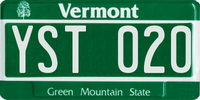 VT license plate YST020