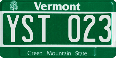 VT license plate YST023