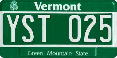 VT license plate YST025