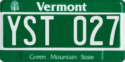 VT license plate YST027