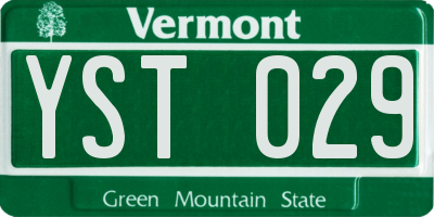 VT license plate YST029