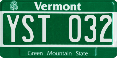 VT license plate YST032