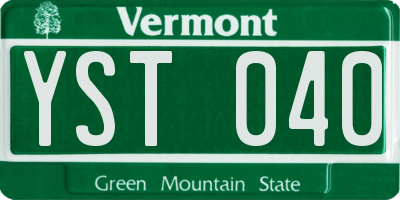 VT license plate YST040