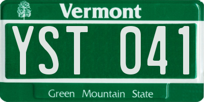 VT license plate YST041