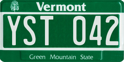 VT license plate YST042