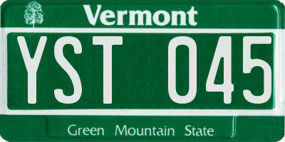 VT license plate YST045