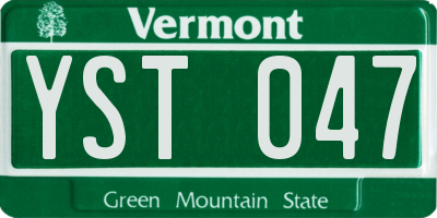 VT license plate YST047