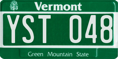 VT license plate YST048