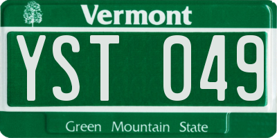 VT license plate YST049