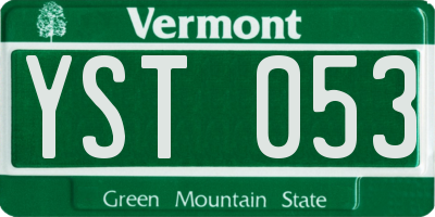 VT license plate YST053