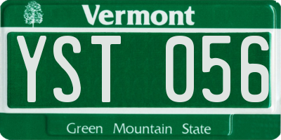 VT license plate YST056