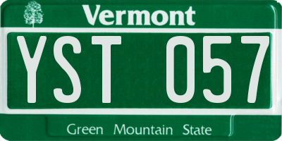 VT license plate YST057