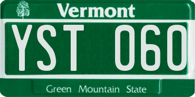 VT license plate YST060