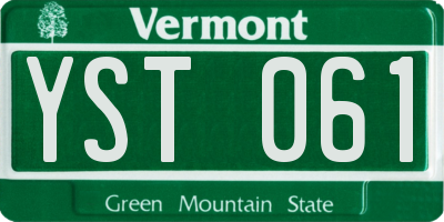 VT license plate YST061