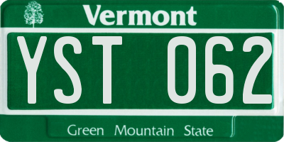 VT license plate YST062