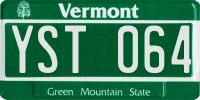 VT license plate YST064