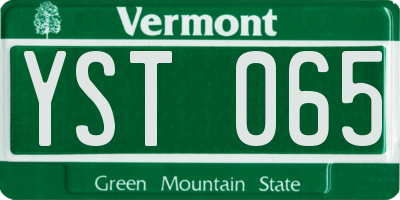 VT license plate YST065