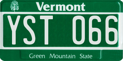 VT license plate YST066