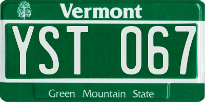 VT license plate YST067