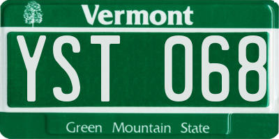 VT license plate YST068