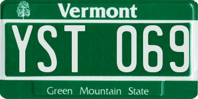 VT license plate YST069