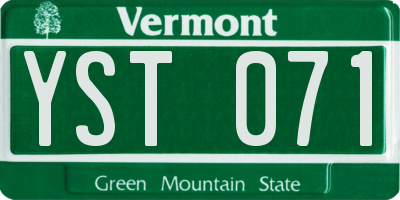 VT license plate YST071