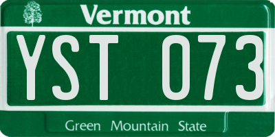 VT license plate YST073