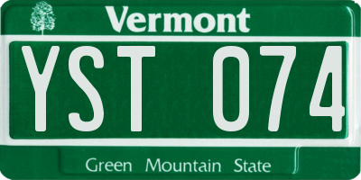 VT license plate YST074