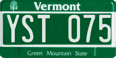 VT license plate YST075