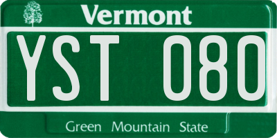 VT license plate YST080