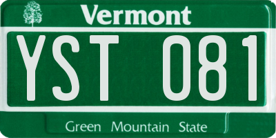 VT license plate YST081