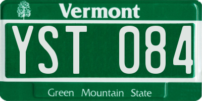 VT license plate YST084