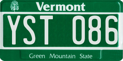 VT license plate YST086
