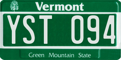 VT license plate YST094