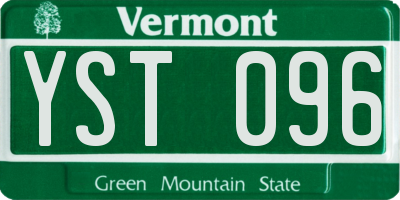 VT license plate YST096