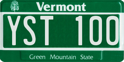 VT license plate YST100