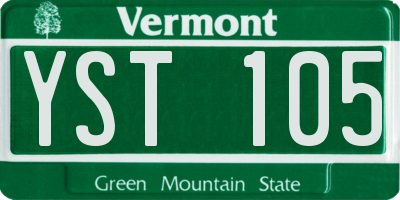 VT license plate YST105