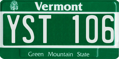 VT license plate YST106