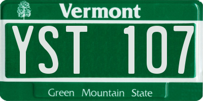 VT license plate YST107