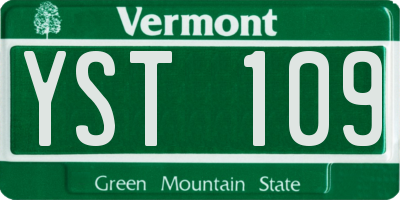 VT license plate YST109