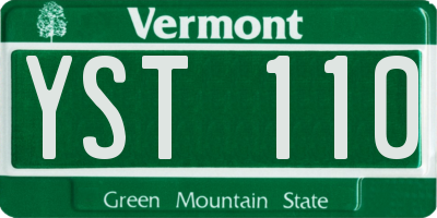 VT license plate YST110