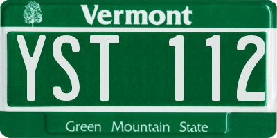VT license plate YST112