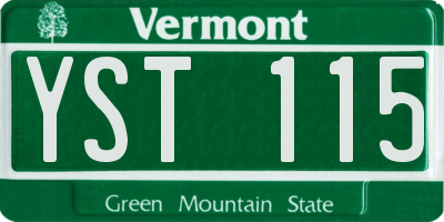 VT license plate YST115