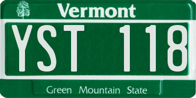 VT license plate YST118