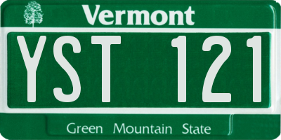 VT license plate YST121